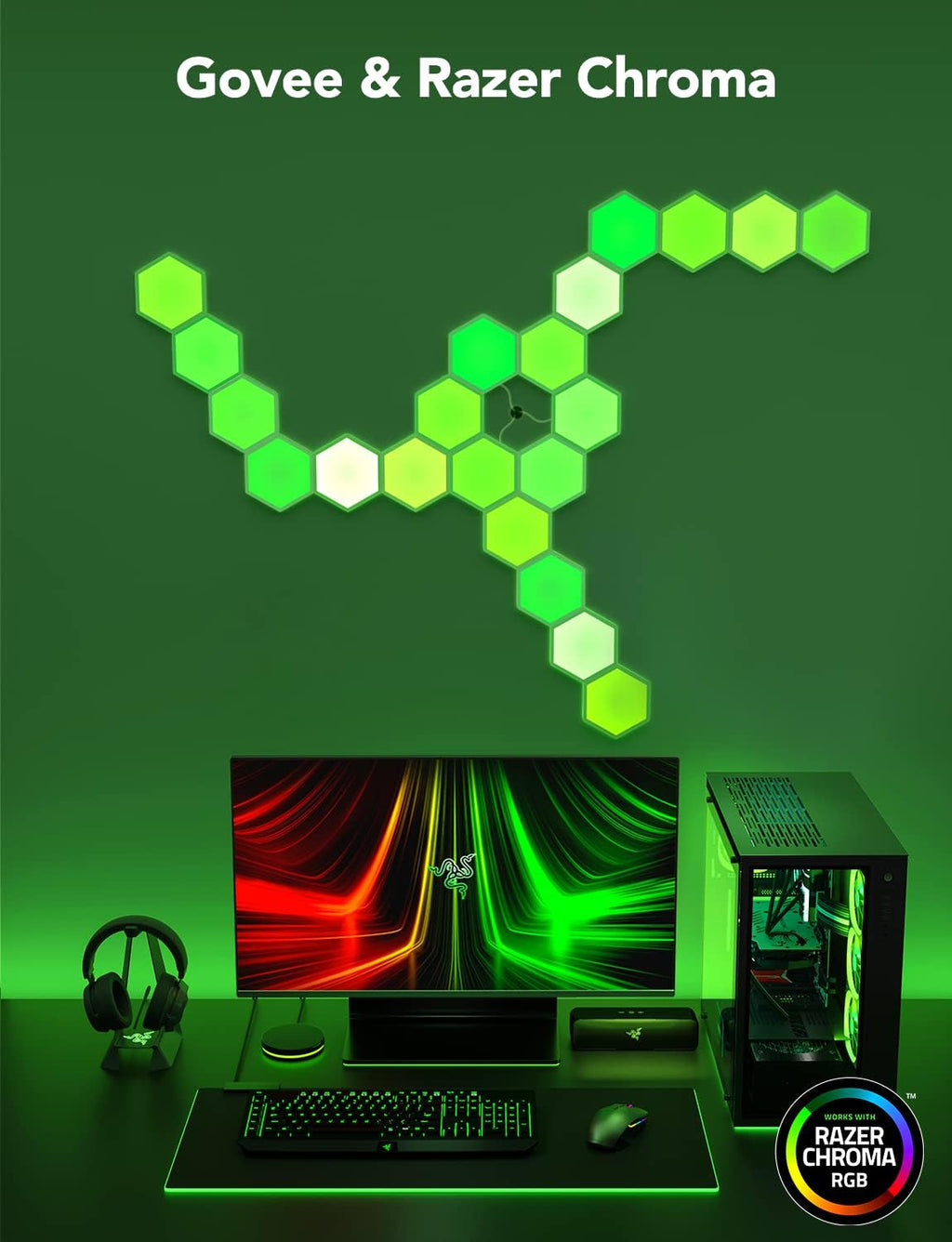 PANELES DE LUZ HEXAGONALES RGBIC