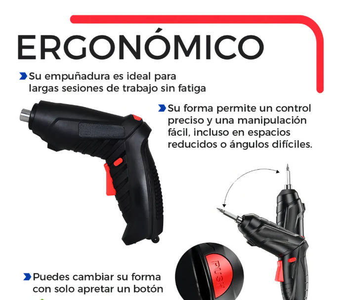 🔄 Destornillador Eléctrico Dual 3.6V ✨ ¡Llega a cada rincón con su Set x47 Piezas! 🛠️💥