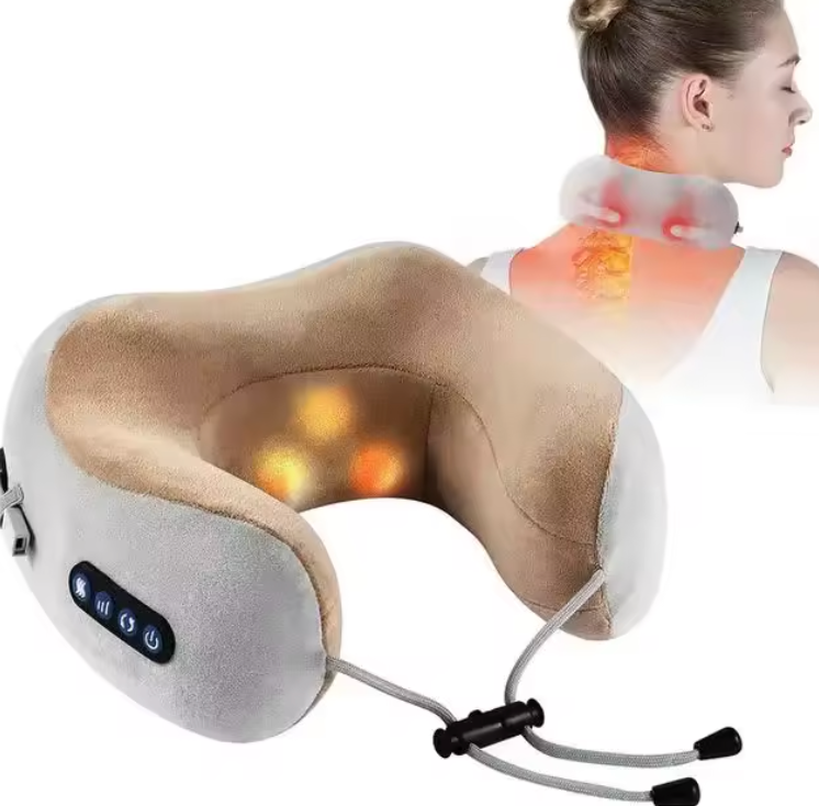 💆‍♂️Masajeador Inteligente Pro 4 en 1 🌀 Relajación Profunda y Calor Terapéutico 🔥🧘‍♂️