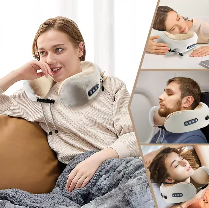 💆‍♂️Masajeador Inteligente Pro 4 en 1 🌀 Relajación Profunda y Calor Terapéutico 🔥🧘‍♂️