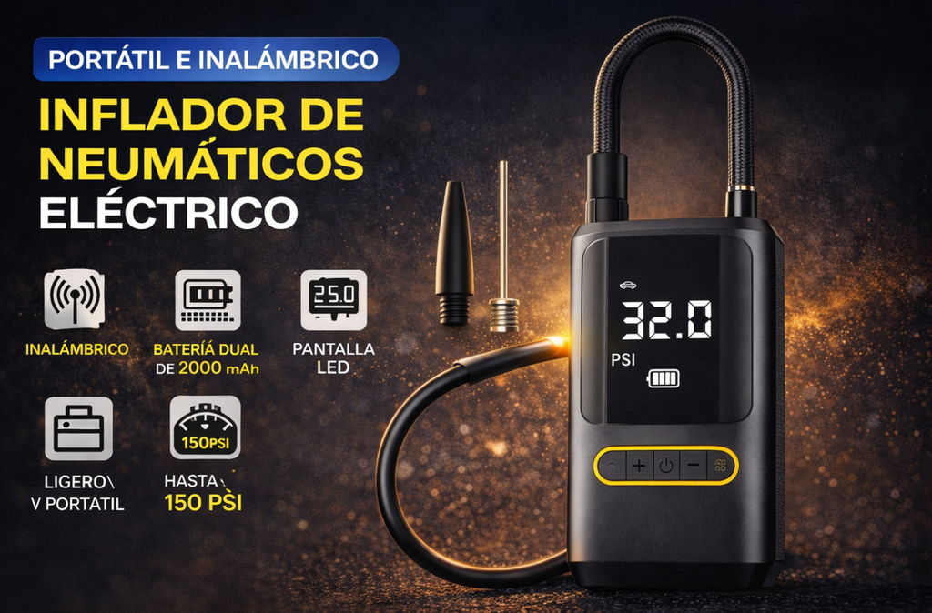 COMPRESOR DE AIRE PORTÁTIL PRO 150 PSI 🚗
