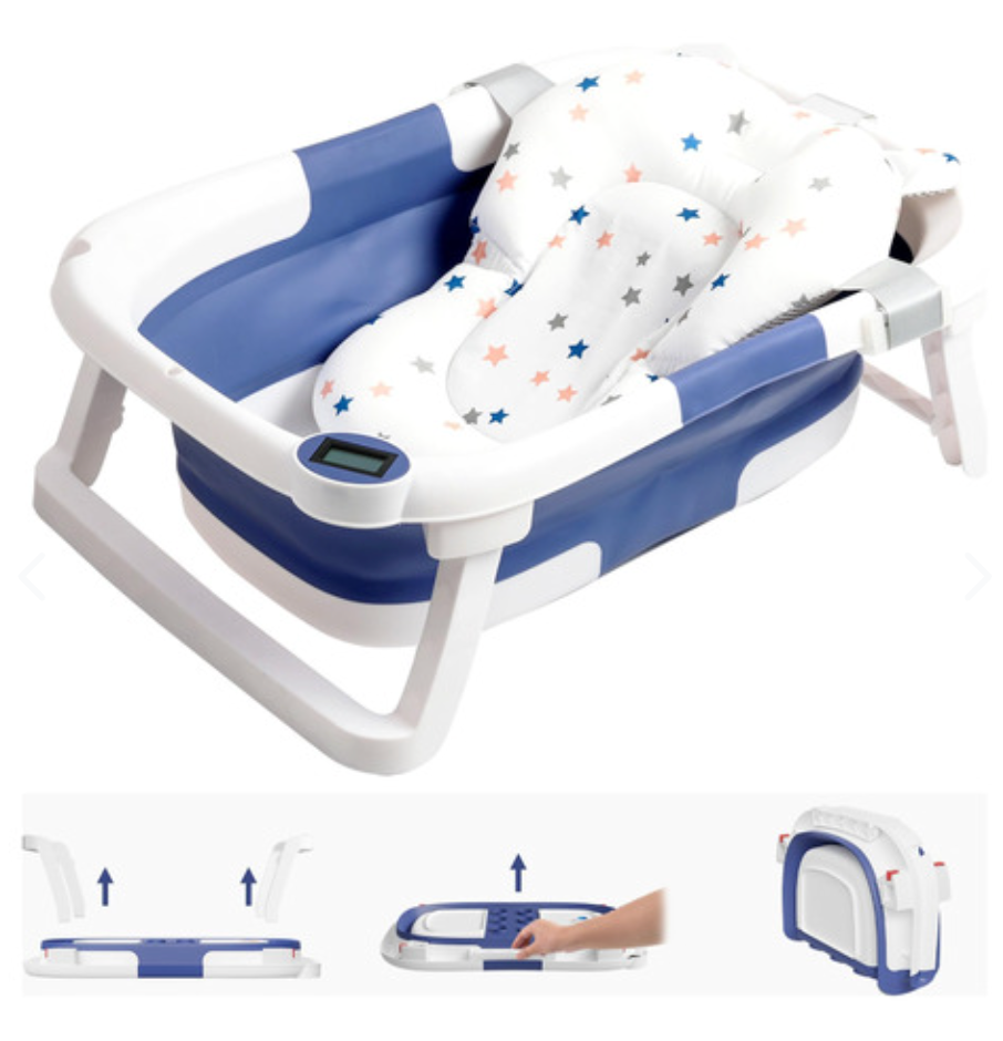 Bañera Para Bebe Con Cojin Y Termómetro
