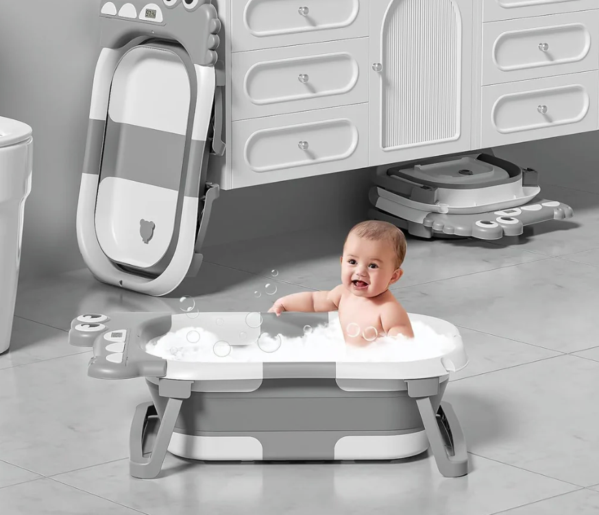Bañera Para Bebe Con Cojin Y Termómetro