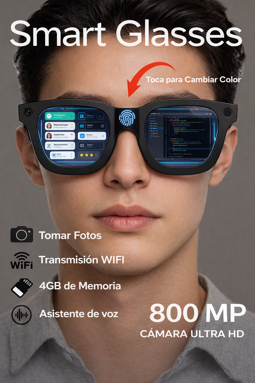 🕶️ Smart Glasses XG89 Pro 💎 ¡Habla 110+ Idiomas y Escucha tu Música con Estilo! 🔥✨