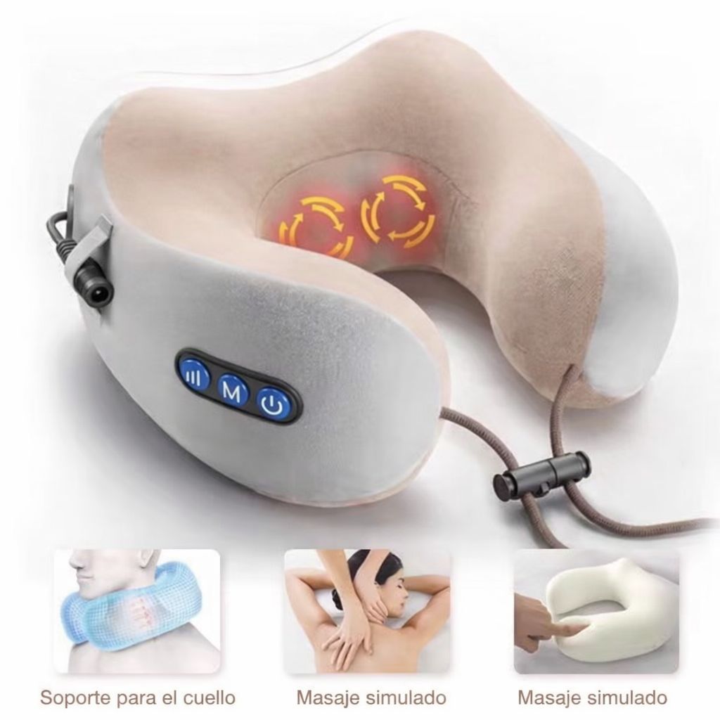 💆‍♂️Masajeador Inteligente Pro 4 en 1 🌀 Relajación Profunda y Calor Terapéutico 🔥🧘‍♂️